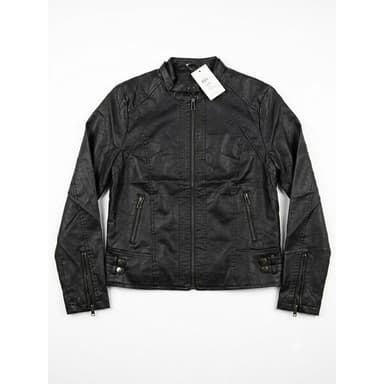 Women's Moto Style Faux Leather Jacket Black
